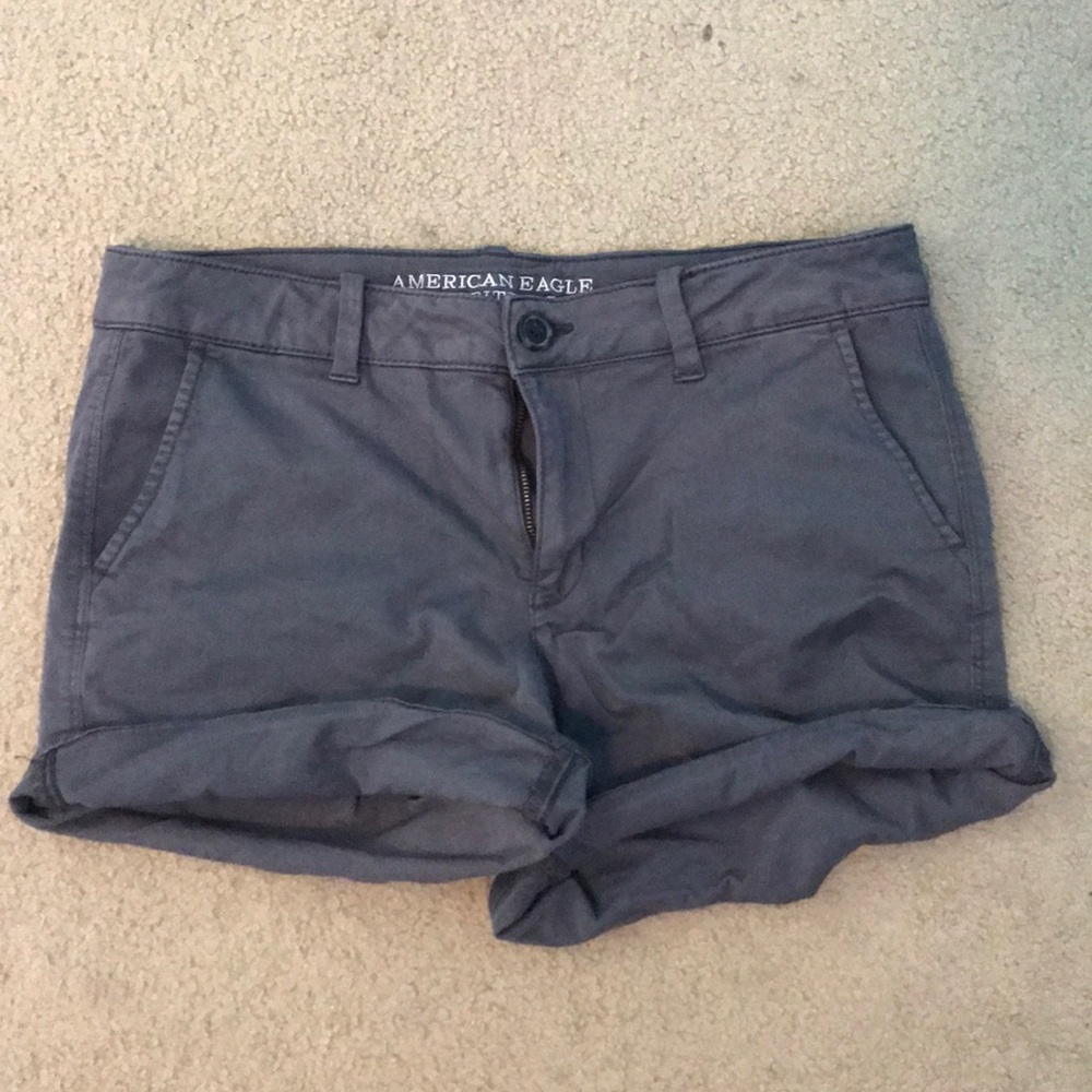 Gray American Eagle Midi Shorts